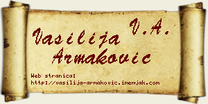 Vasilija Armaković vizit kartica